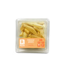 Crispy freeze-dried mango slices with a bright orange color, offering a sweet and tangy flavor." 🥭✨