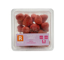 Crispy freeze-dried strawberry pieces with vibrant red color, perfect for snacking or adding to dishes.