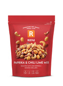 Spicy nut mix with chili lime paprika almonds, peanuts, cashews, pistachios